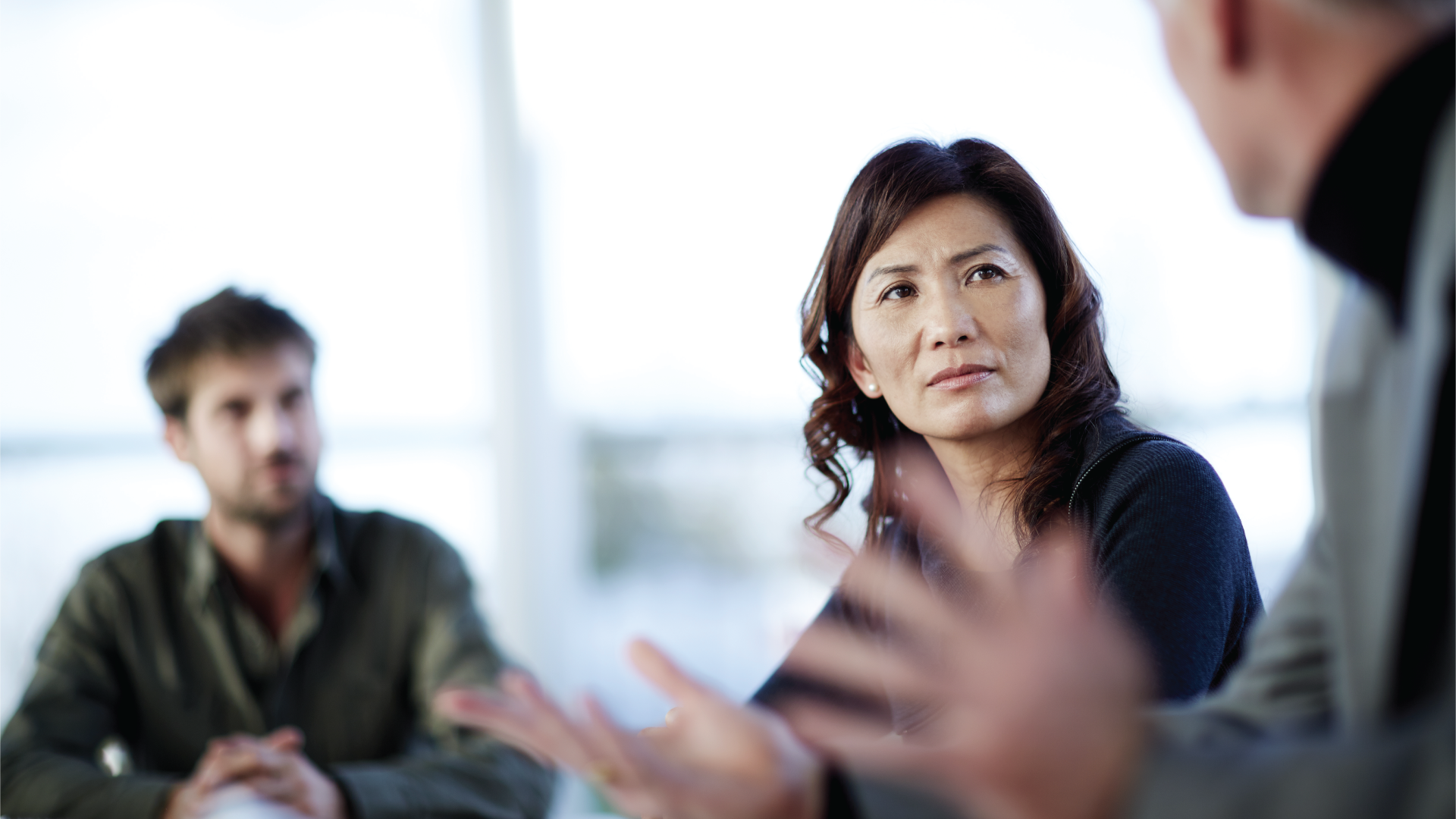 business people talking in meeting room