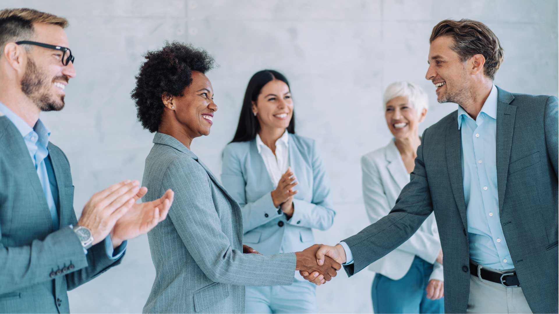 Business people shaking hands in the office